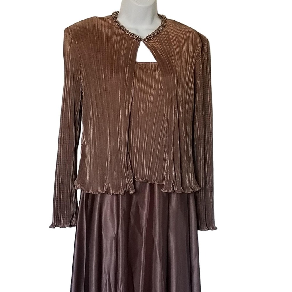 Cachet Evening Gown Formal Dress Size 6 Jacket Maxi Flared Skirt Layered Vintage